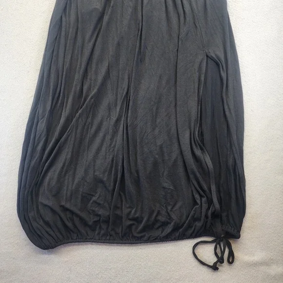 Free People FP Beach Black Tie Strap Midi Dress Low Back Side Slit Pockets S P - Picture 8 of 12